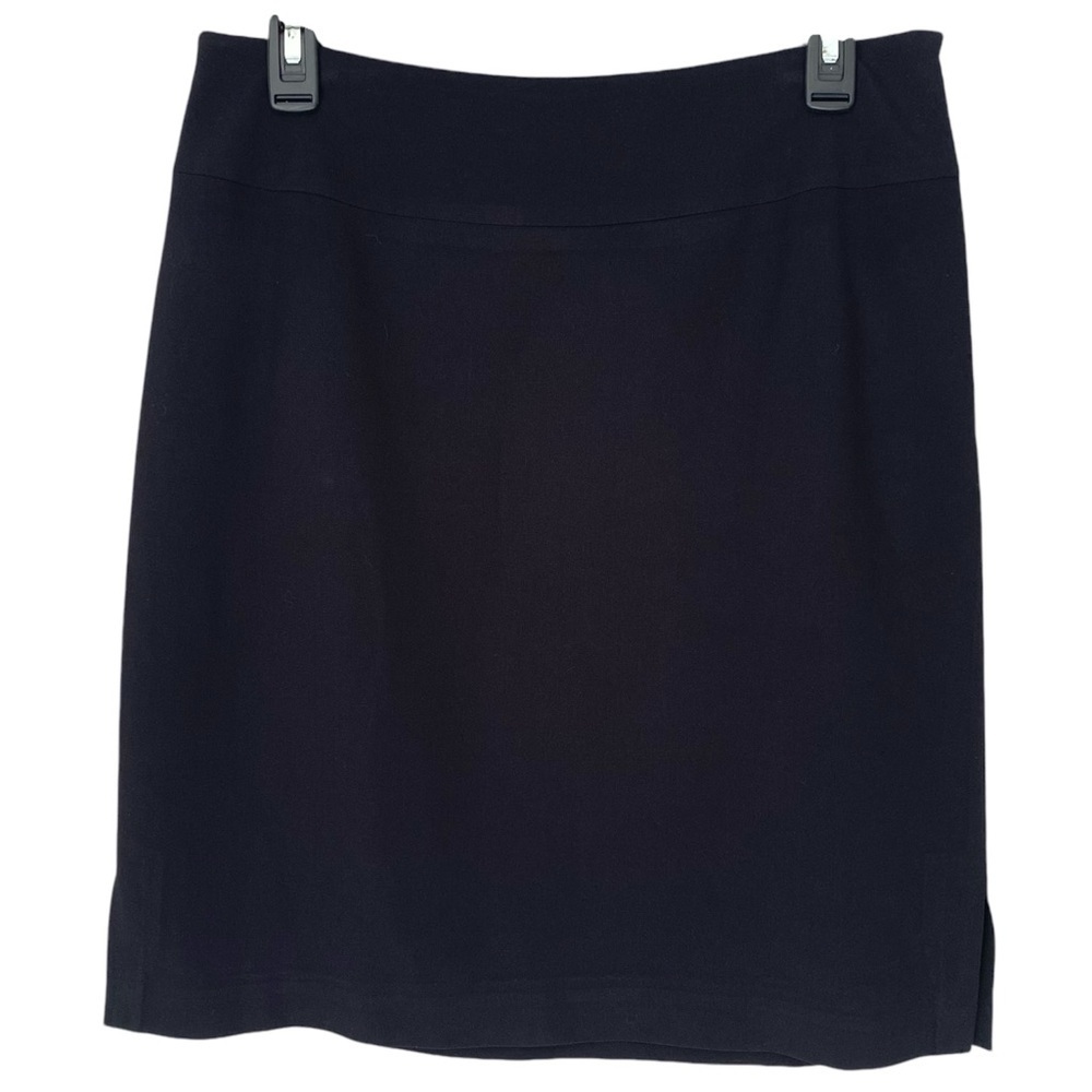 AMANDA SMITH Skirt A Line Pencil Side Zipper Lined Classic Black Women Size 10